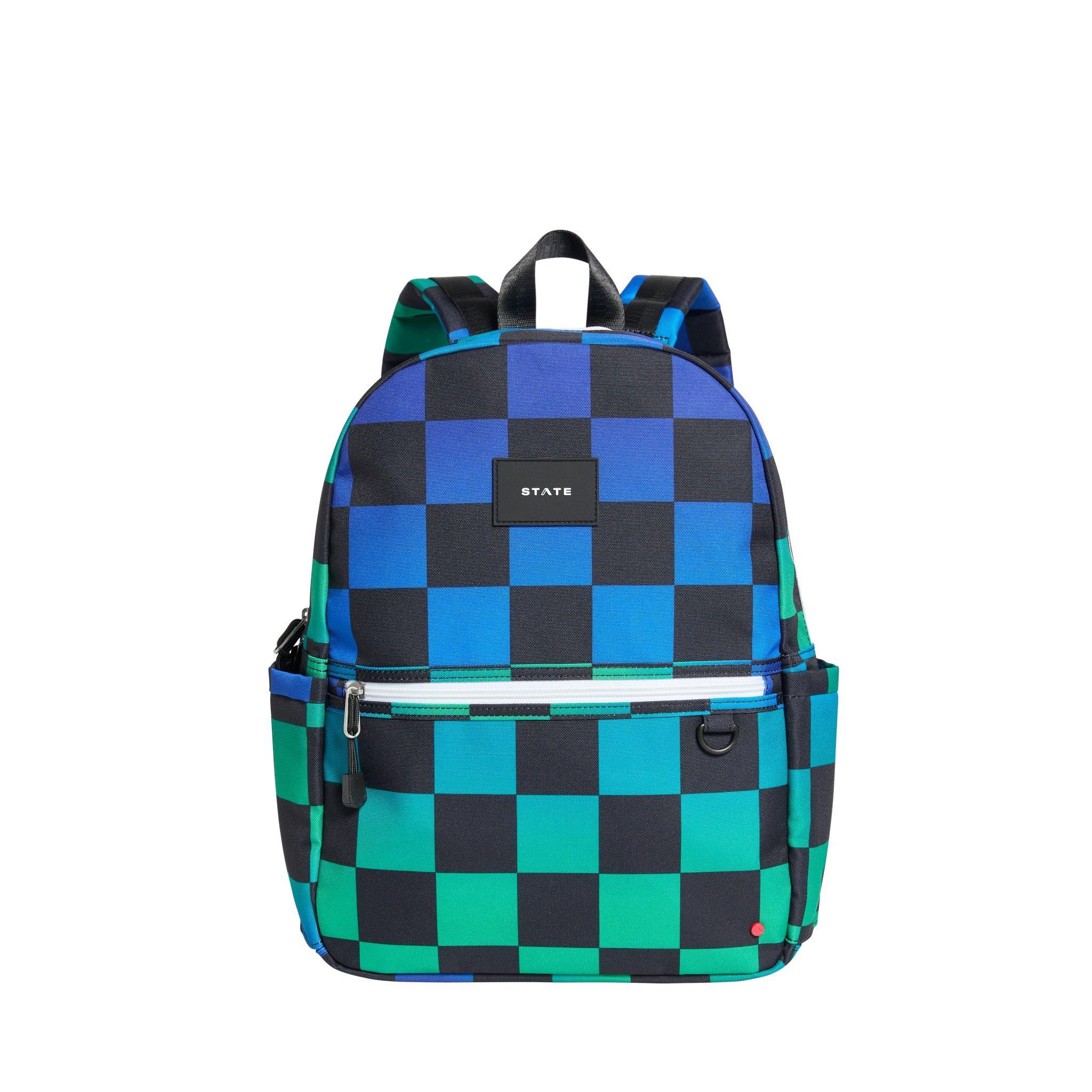 STATE Bags Kane Backpack - Blue Checkerboard - LT BROWN/BROWN/LINEN/LT BROWN